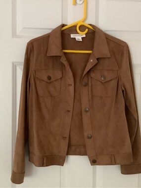 Skye's the Limit Brown Suede-Look Jean Jacket